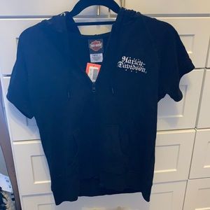 Harley Davidson Short Sleeve Zip-up Hoodie size small